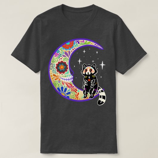Red panda Dia de Los Muertos Skeleton T-Shirt (Design vorne)
