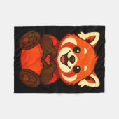 Red Panda Doing Heart With Hands Valentines Day  Fleecedecke (Vorderseite (Horizontal))