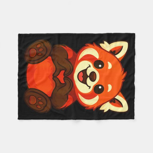 Red Panda Doing Heart With Hands Valentines Day  Fleecedecke (Vorderseite (Horizontal))