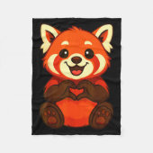 Red Panda Doing Heart With Hands Valentines Day  Fleecedecke (Vorderseite)