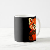 Red Panda Doing Heart With Hands Valentines Day Kaffeetasse (VorderseiteRechts)