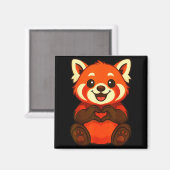 Red Panda Doing Heart With Hands Valentines Day Magnet (Vorderseite/Rückseite)
