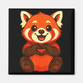 Red Panda Doing Heart With Hands Valentines Day Magnet (Vorne)