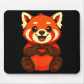 Red Panda Doing Heart With Hands Valentines Day  Mousepad (Vorne)