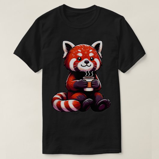 Red Panda Drink Coffee Tee Zoo Animal Lover (Design vorne)