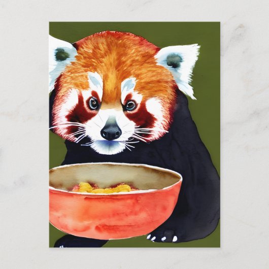 Red Panda Eating Postcard Postkarte (Vorderseite)
