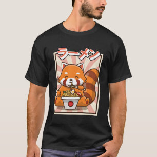 Red Panda Eating Ra Kawaii Japanisch Noodles Ra T-Shirt