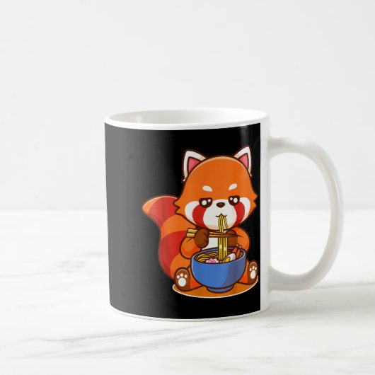 Red Panda Eating Ramen Japanese Soup Zoo Animal Zo Kaffeetasse (Rechts)