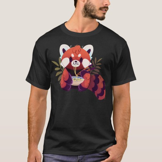 Red Panda Eating Ramen T-Shirt (Vorderseite)