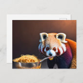 Red Panda Eating Spaghetti Postcard Postkarte (Vorne/Hinten)