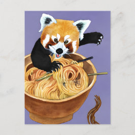Red Panda Eating Spaghetti Postkarte