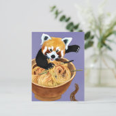 Red Panda Eating Spaghetti Postkarte (Stehend Vorderseite)