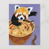 Red Panda Eating Spaghetti Postkarte (Vorderseite)