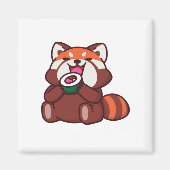 Red Panda Eating Sushi Magnet (Vorne)
