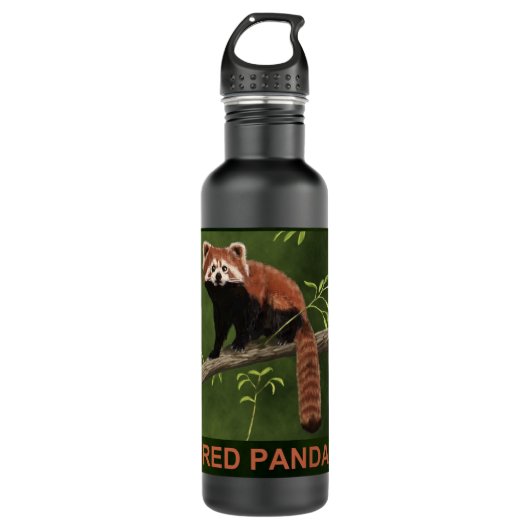 Red Panda Edelstahlflasche (Vorderseite)