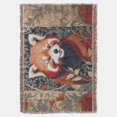 Red Panda Elegant William Morris Inspirierte flora Decke (Vorderseite Vertikal)