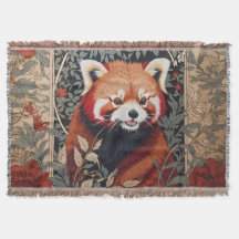 Red Panda Elegant William Morris Inspirierte flora