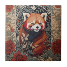 Red Panda Elegant William Morris Inspirierte flora