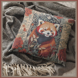 Red Panda Elegant William Morris Inspirierte flora Kissen