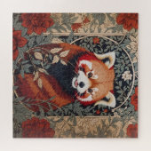 Red Panda Elegant William Morris Inspirierte flora Puzzle (Horizontal)