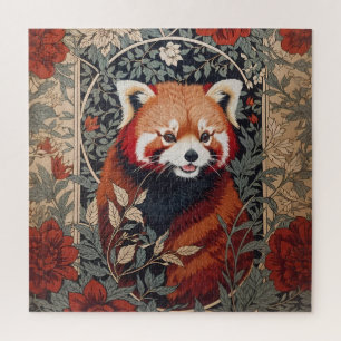 Red Panda Elegant William Morris Inspirierte flora Puzzle