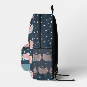 Red Panda Face/Head Pattern Navy Blue Bedruckter Rucksack (Rechts)