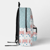 Red Panda Face/Head Pattern Weiß & Light Blue Bedruckter Rucksack (Links)