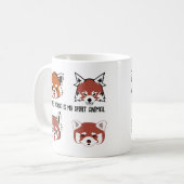 Red Panda Faces benutzerdefinierbare Nachrichten Kaffeetasse (Vorderseite Links)