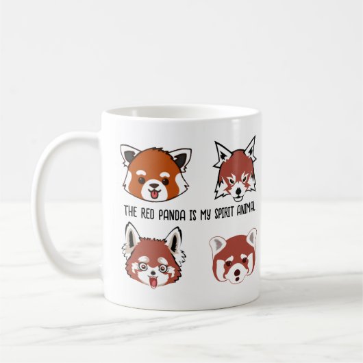 Red Panda Faces benutzerdefinierbare Nachrichten Kaffeetasse (Links)