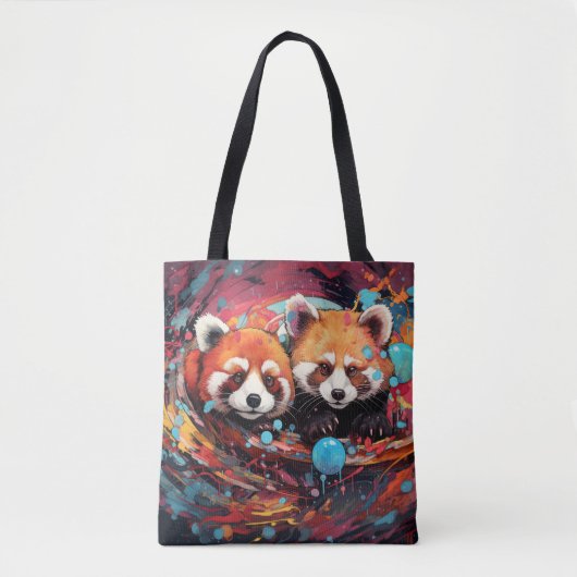 Red Panda farbenfrohe Tierzauberei Tasche (Vorderseite)