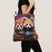 Red Panda farbenfrohe Tierzauberei Tasche (Von Nahem)