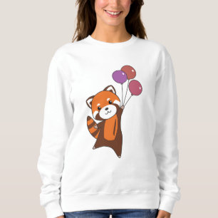 Red Panda fliegt Balloons Niedlicher Tiere für Kin Sweatshirt