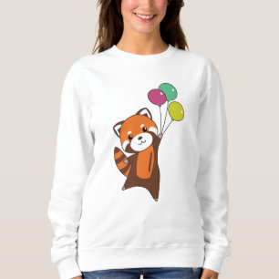 Red Panda fliegt Balloons Niedlicher Tiere für Kin Sweatshirt
