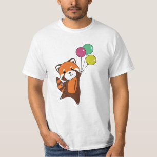 Red Panda fliegt Balloons Niedlicher Tiere für Kin T-Shirt