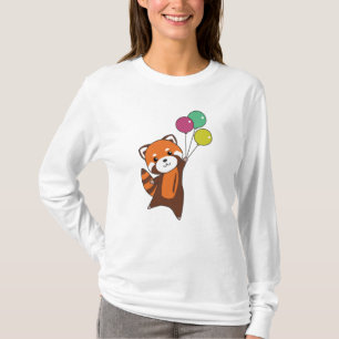 Red Panda fliegt Balloons Niedlicher Tiere für Kin T-Shirt