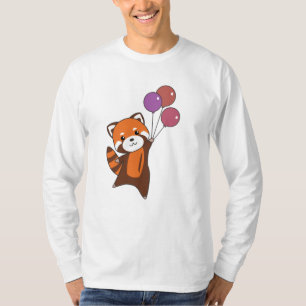 Red Panda fliegt Balloons Niedlicher Tiere für Kin T-Shirt