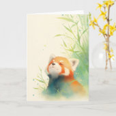 Red Panda Friedlich Bliss Karte (Gelbe Blume)