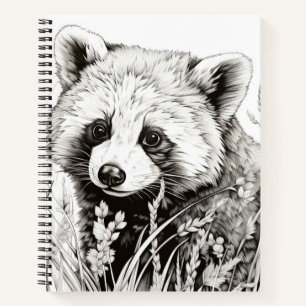 Red Panda Friedlich Nature Prairie Sketch Zeichnen Notizblock
