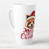 Red Panda Frohe Weihnachten Milchtasse (Linke Ecke)