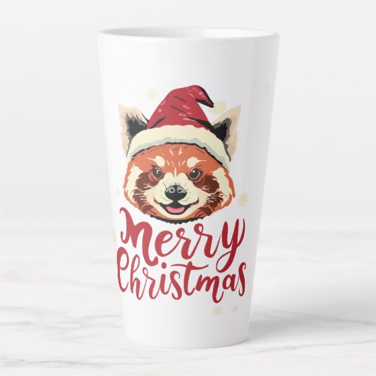 Red Panda Frohe Weihnachten Milchtasse (Vorderseite)