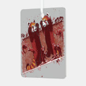 Red Panda Fury Ornament Aus Metall (Vorderseite links)