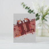 Red Panda Fury Postkarte (Stehend Vorderseite)