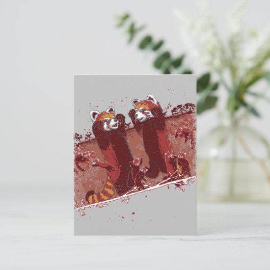 Red Panda Fury Postkarte (Stehend Vorderseite)