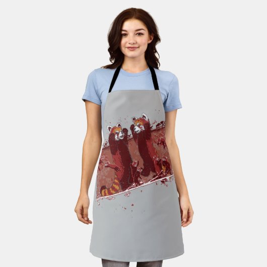 Red Panda Fury Schürze (Getragen)