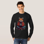 Red Panda Gamer Anime Video Gaming T-Shirt (Vorne ganz)