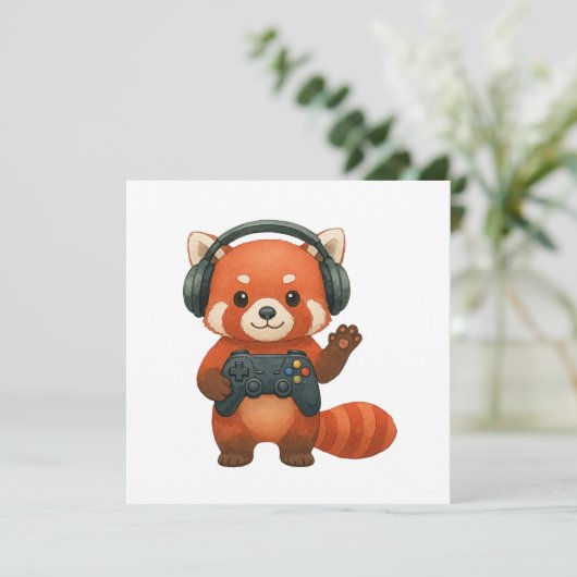 Red Panda Gamer, Gaming-Controller und Kopfhörer Ankündigung (Stehend Vorderseite)