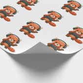 Red Panda Gamer, Gaming-Controller und Kopfhörer Geschenkpapier (Ecke)