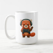 Red Panda Gamer, Gaming-Controller und Kopfhörer Kaffeetasse (Links)
