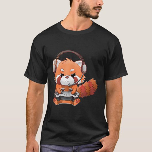Red Panda Gamer Gaming Red Panda T-Shirt (Vorderseite)