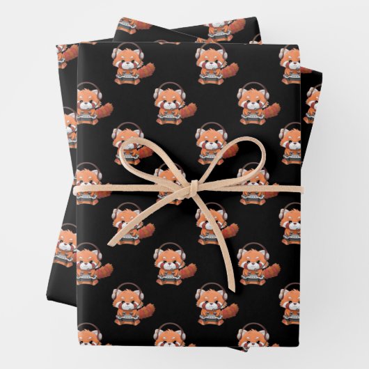 Red Panda Gamer Geschenkpapier Set (Beispiel)